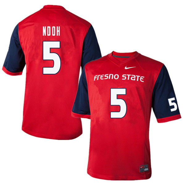 Men #5 Emeka Ndoh Fresno State Bulldogs College Football Jerseys Sale-Red